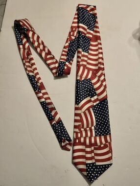 Parquet Men's American Flag Neck Tie Red White And Blue